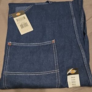 Dickies Men's Relaxed Fit Dark Blue Jean Indigo Blue Bib Overall